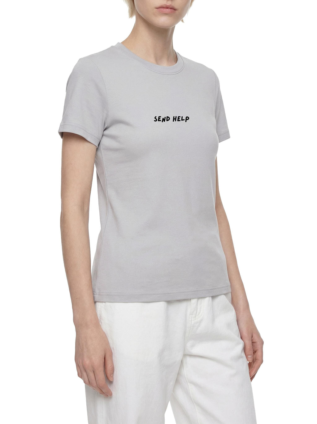 Send Help | Funny Sarcastic Shirt | Slim Fit Cotton Blend T-Shirt | Dry Humor Outfit | Simple Minimalist Style