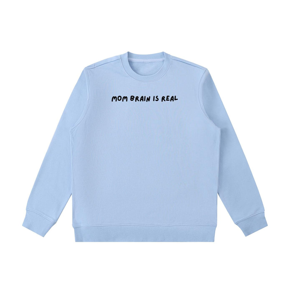 Mom Brain is Real | Essential Heavyweight Crewneck Sweatshirt | Cozy Cotton Pullover | Minimalist Streetwear | Funny Mom Life Sweatshirt