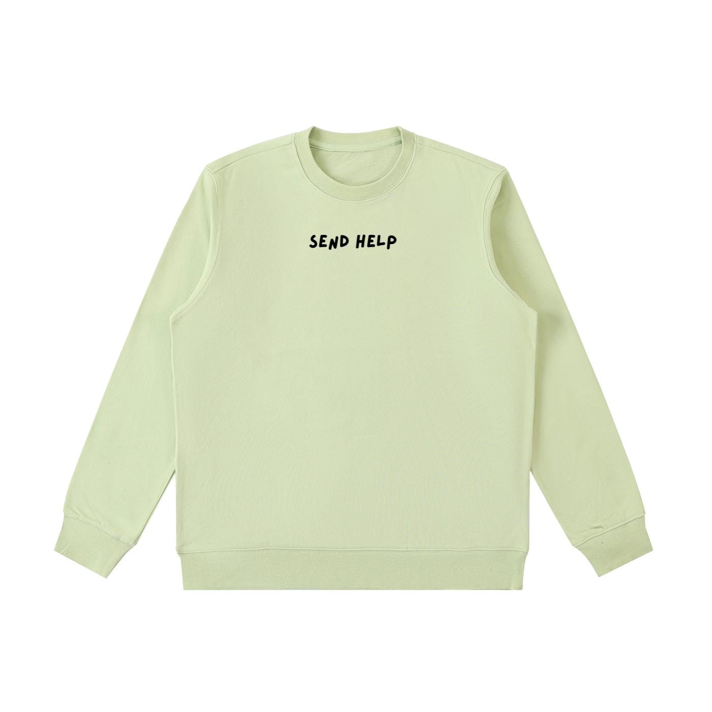 Send Help | Essential Heavyweight Crewneck Sweatshirt | Cozy Cotton Pullover | Minimalist Streetwear | Funny Quote Sweatshirt