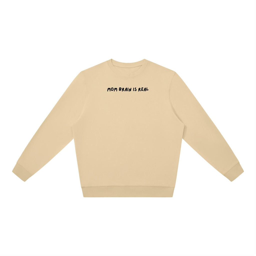 Mom Brain is Real | Oversized Crewneck Sweatshirt | Loose Fit Pullover Sweater | Minimalist Streetwear | Cozy Mom Life Sweatshirt