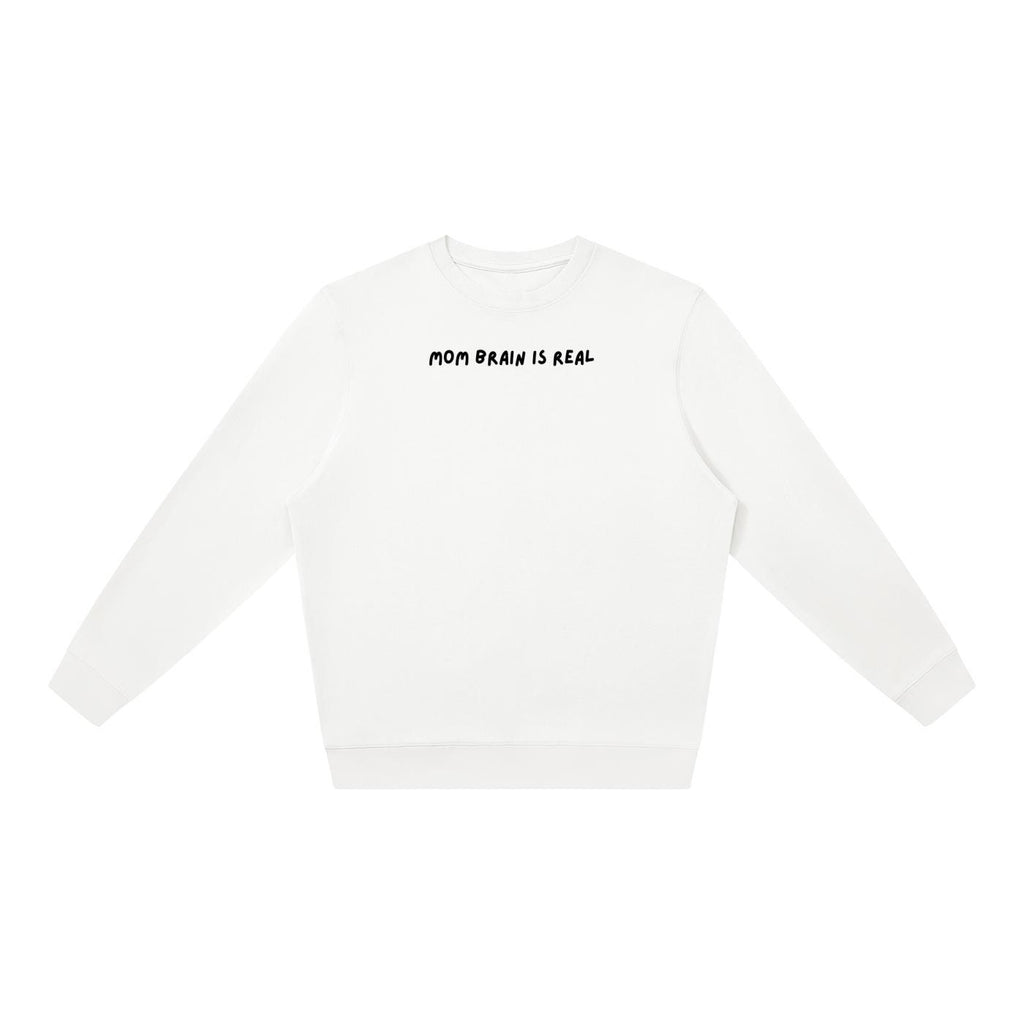 Mom Brain is Real | Oversized Crewneck Sweatshirt | Loose Fit Pullover Sweater | Minimalist Streetwear | Cozy Mom Life Sweatshirt