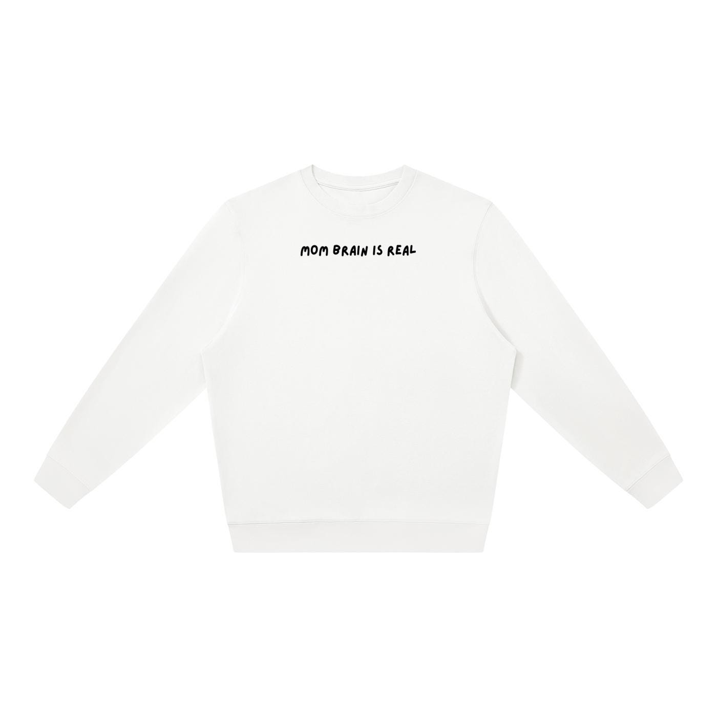 Mom Brain is Real | Oversized Crewneck Sweatshirt | Loose Fit Pullover Sweater | Minimalist Streetwear | Cozy Mom Life Sweatshirt