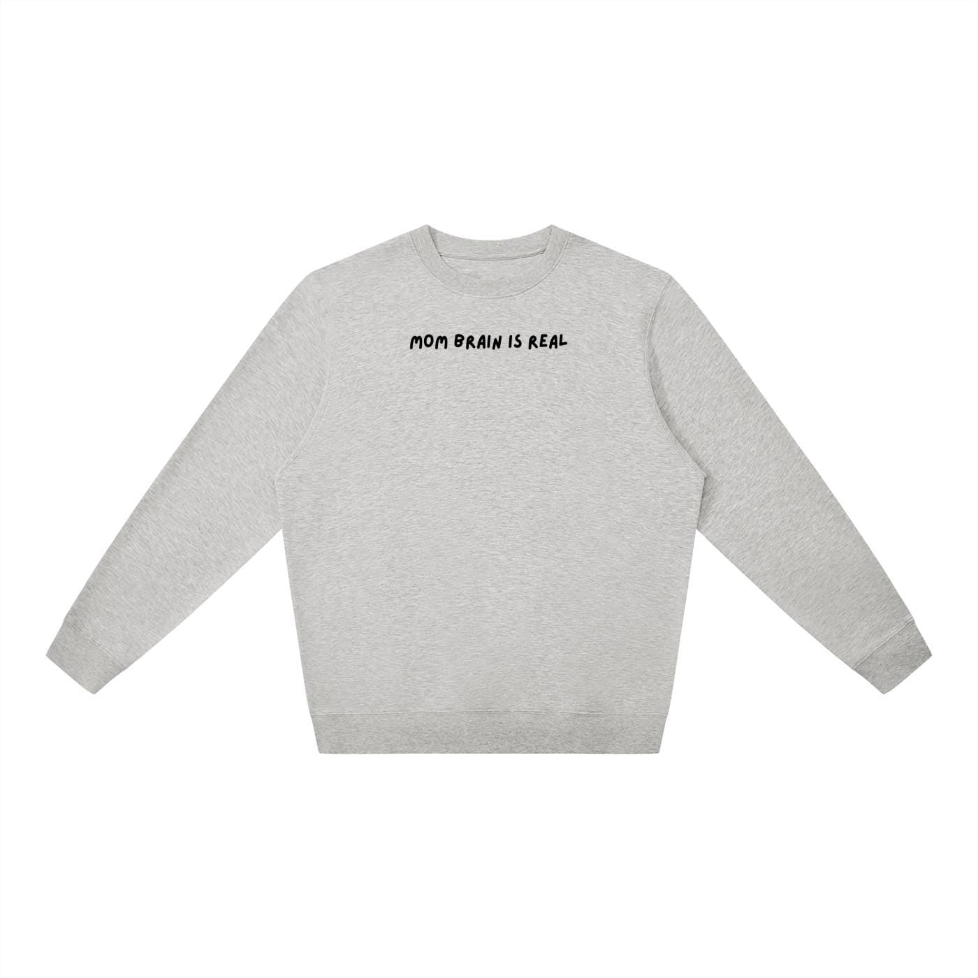 Mom Brain is Real | Oversized Crewneck Sweatshirt | Loose Fit Pullover Sweater | Minimalist Streetwear | Cozy Mom Life Sweatshirt