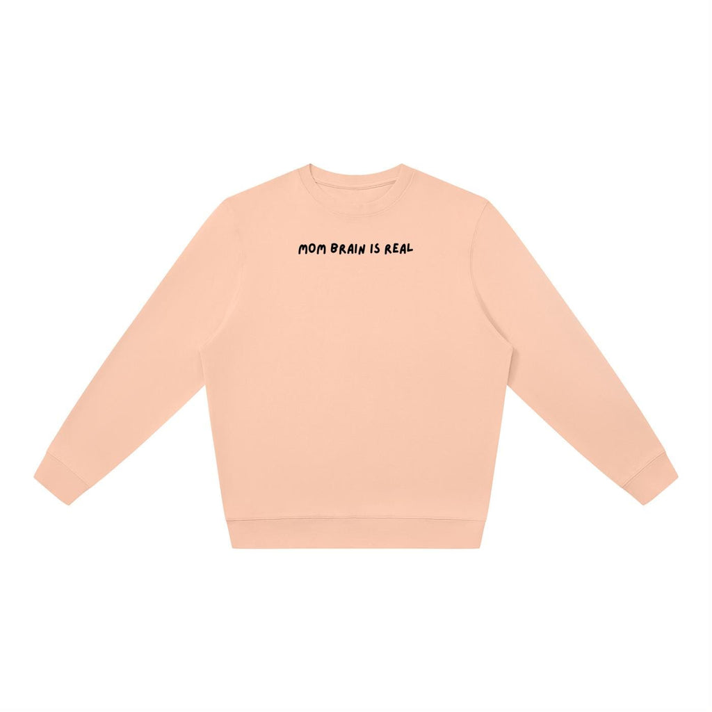 Mom Brain is Real | Oversized Crewneck Sweatshirt | Loose Fit Pullover Sweater | Minimalist Streetwear | Cozy Mom Life Sweatshirt