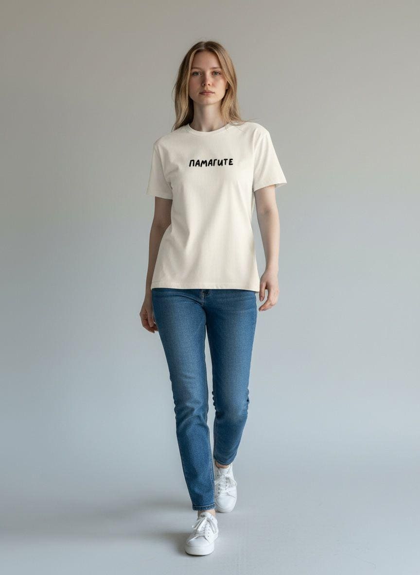 ПАМАГИТЕ | Funny Mom Life Tee | Slim Fit Cotton T-Shirt | Chaos Parenting Humor Top | Everyday Casual Wear