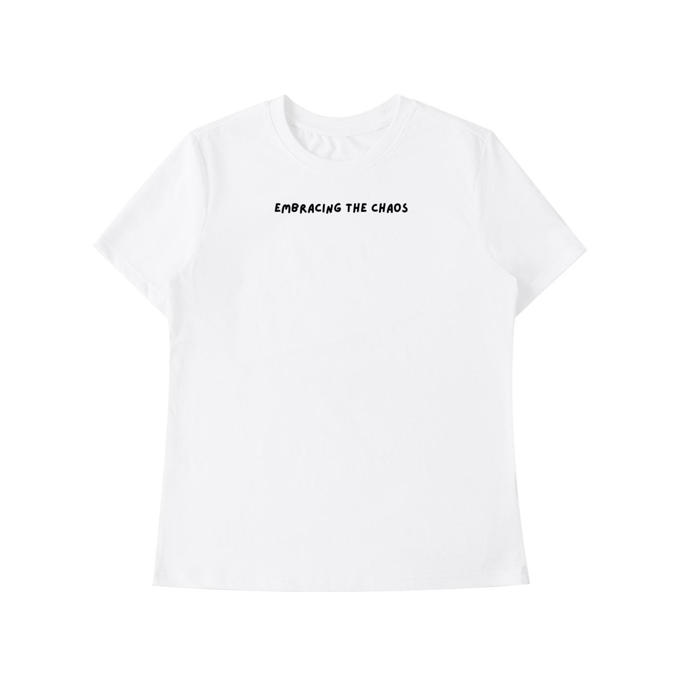 Embracing The Chaos | Mom Life Funny Tee | Slim Fit Cotton T-Shirt | Chaos Mom Quote Top | Gift for Moms