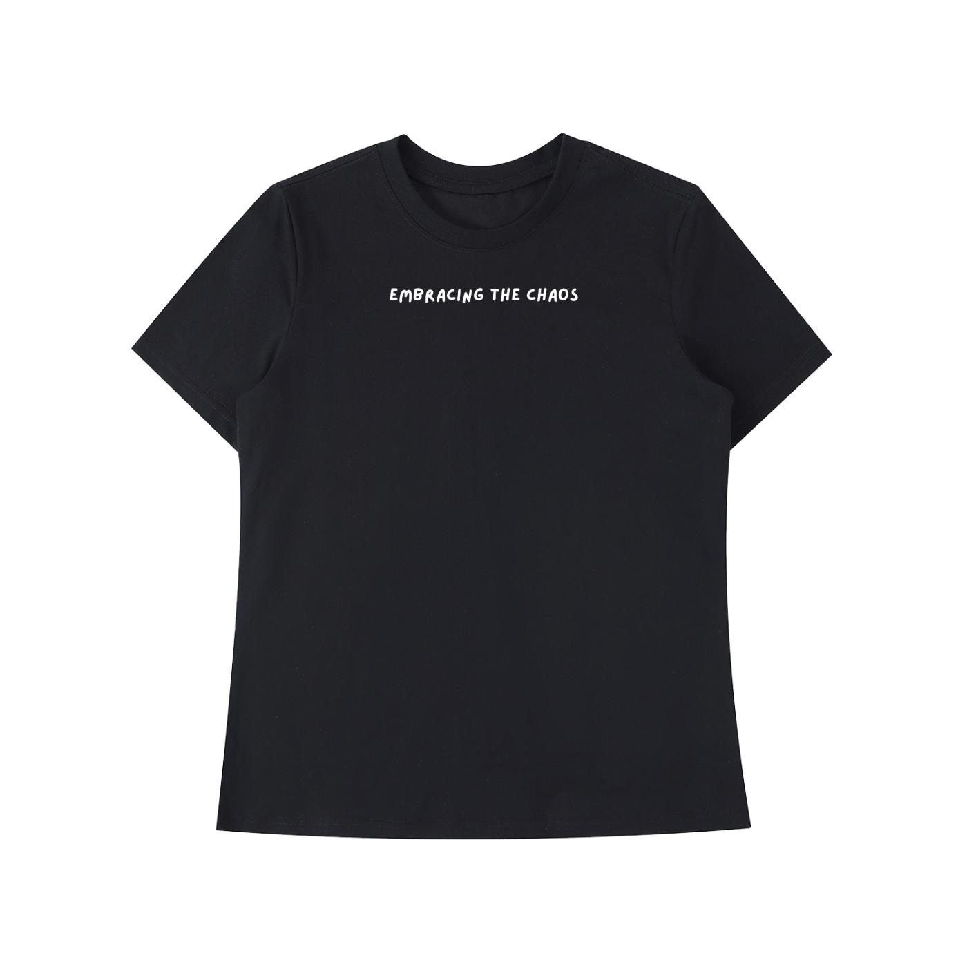 Embracing The Chaos | Funny Mom Shirt | Slim Fit Cotton Blend T-Shirt | Chaos Parenting Humor Top | Mom Gift Idea