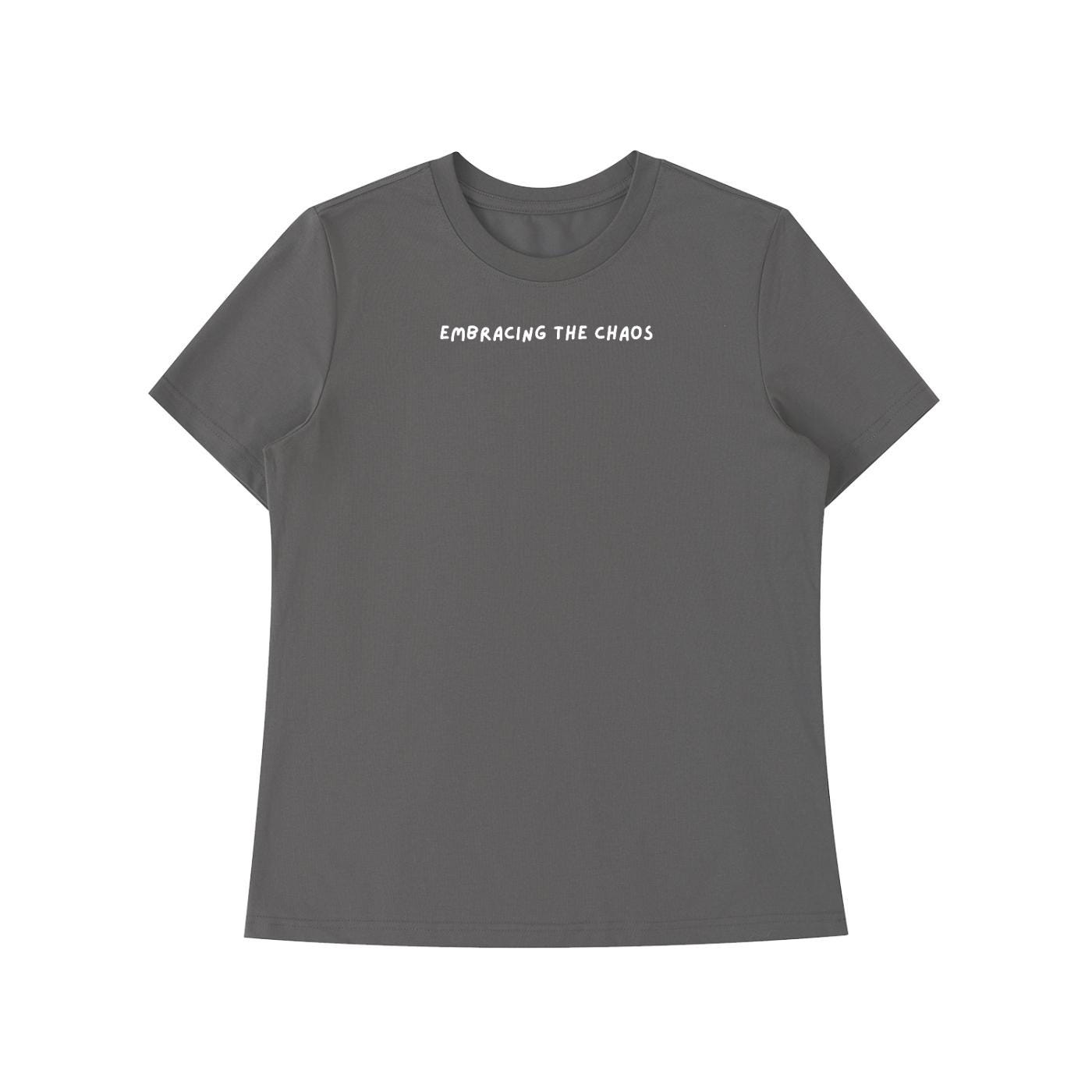 Embracing The Chaos | Funny Mom Shirt | Slim Fit Cotton Blend T-Shirt | Chaos Parenting Humor Top | Mom Gift Idea