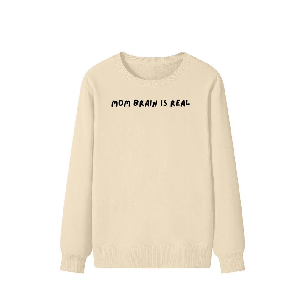 Mom Brain is Real | Unisex Cotton Sweatshirt Classic Fit | Cozy Crewneck Pullover | Minimalist Streetwear | Funny Mom-Life Sweatshirt