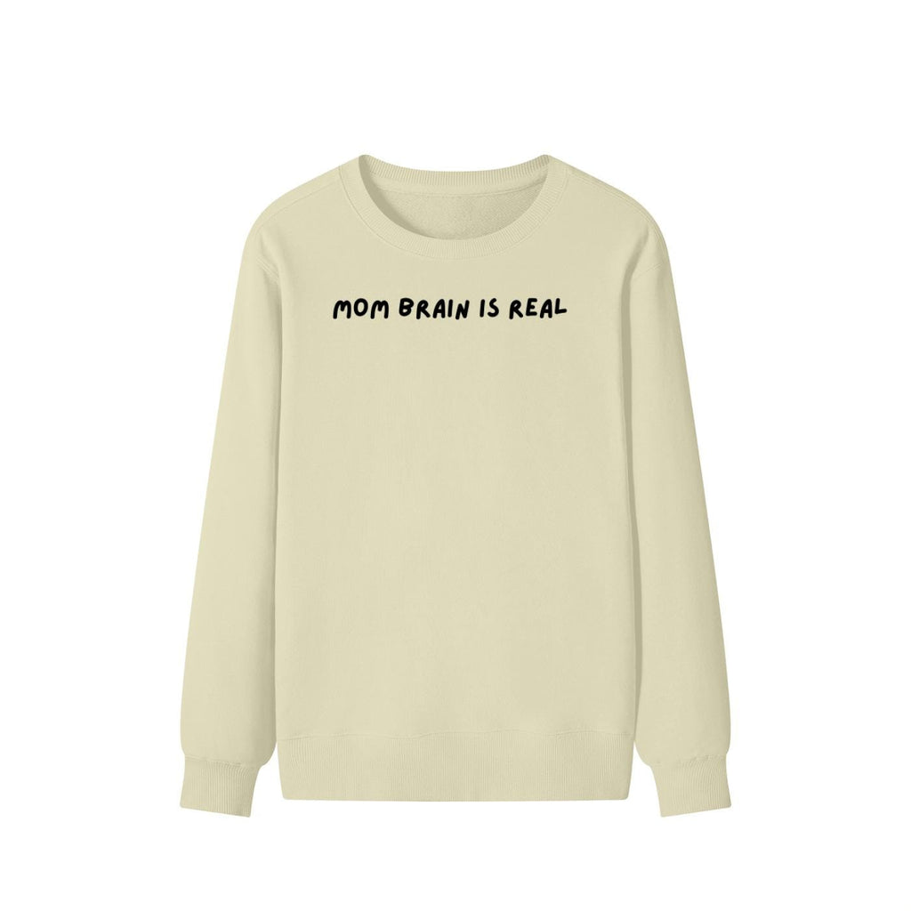 Mom Brain is Real | Unisex Cotton Sweatshirt Classic Fit | Cozy Crewneck Pullover | Minimalist Streetwear | Funny Mom-Life Sweatshirt