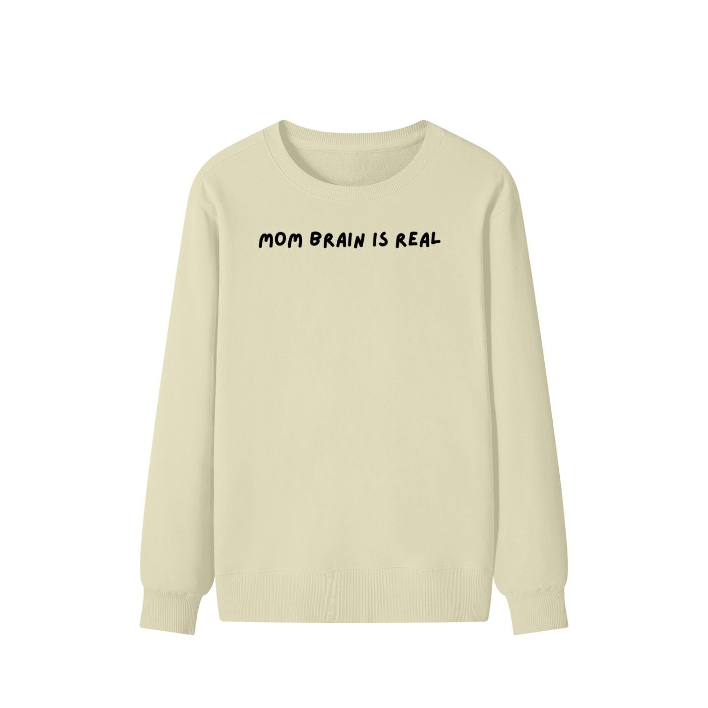 Mom Brain is Real | Unisex Cotton Sweatshirt Classic Fit | Cozy Crewneck Pullover | Minimalist Streetwear | Funny Mom-Life Sweatshirt