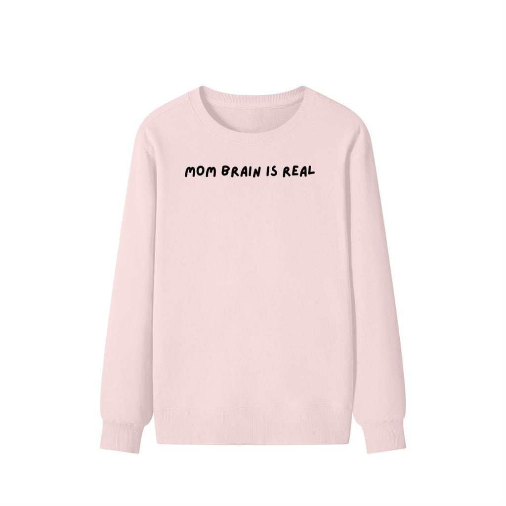 Mom Brain is Real | Unisex Cotton Sweatshirt Classic Fit | Cozy Crewneck Pullover | Minimalist Streetwear | Funny Mom-Life Sweatshirt