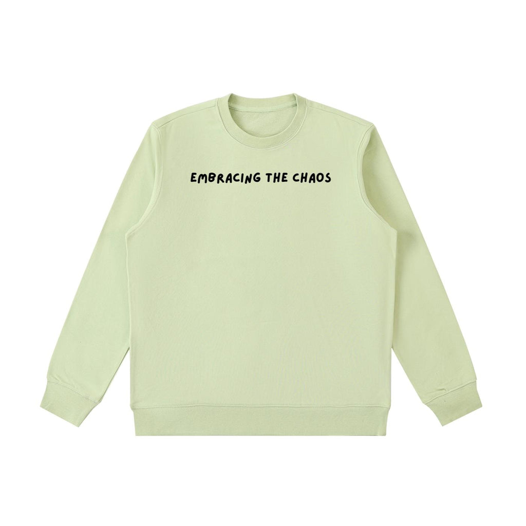Embracing The Chaos | Essential Heavyweight Crewneck Sweatshirt | Cozy Cotton Pullover | Minimalist Streetwear | Funny Quote Sweatshirt