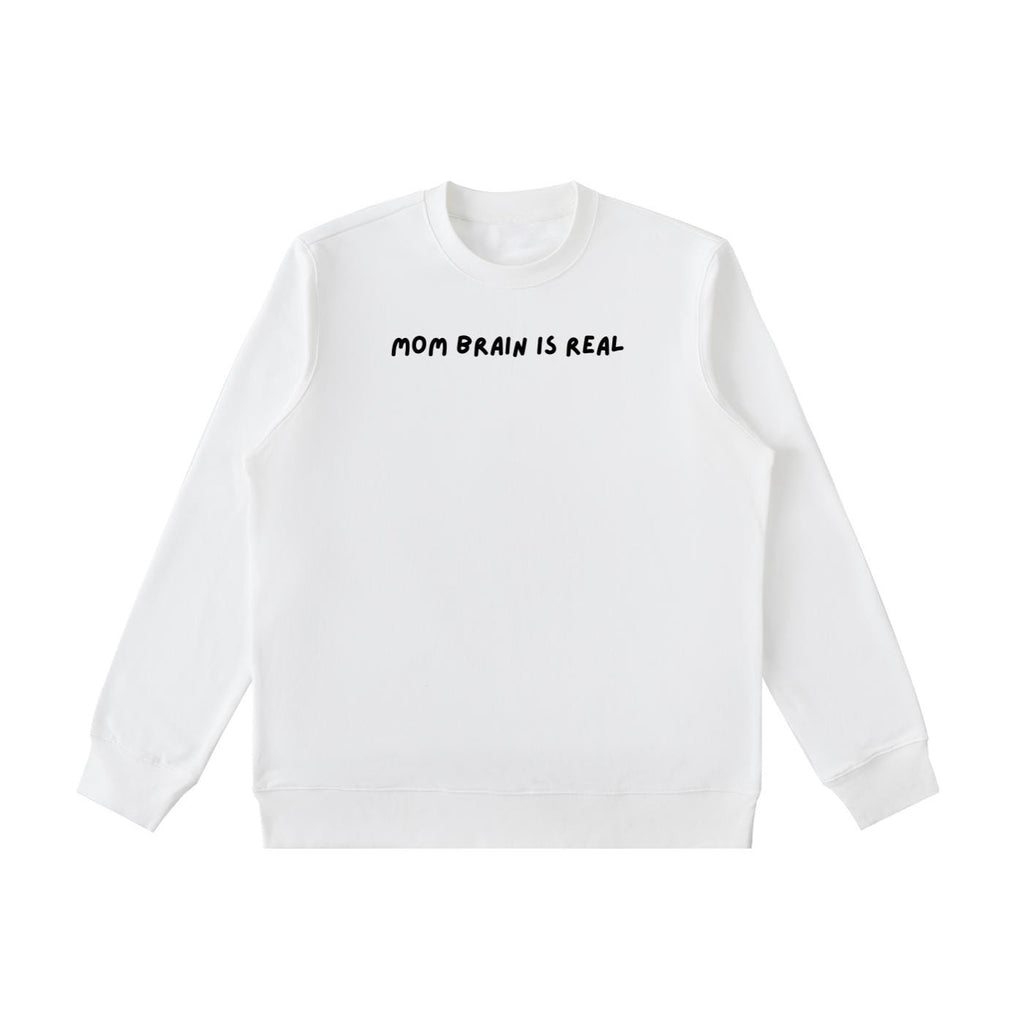 Mom Brain is Real | Essential Heavyweight Crewneck Sweatshirt | Cozy Cotton Pullover | Minimalist Streetwear | Funny Mom Life Sweatshirt