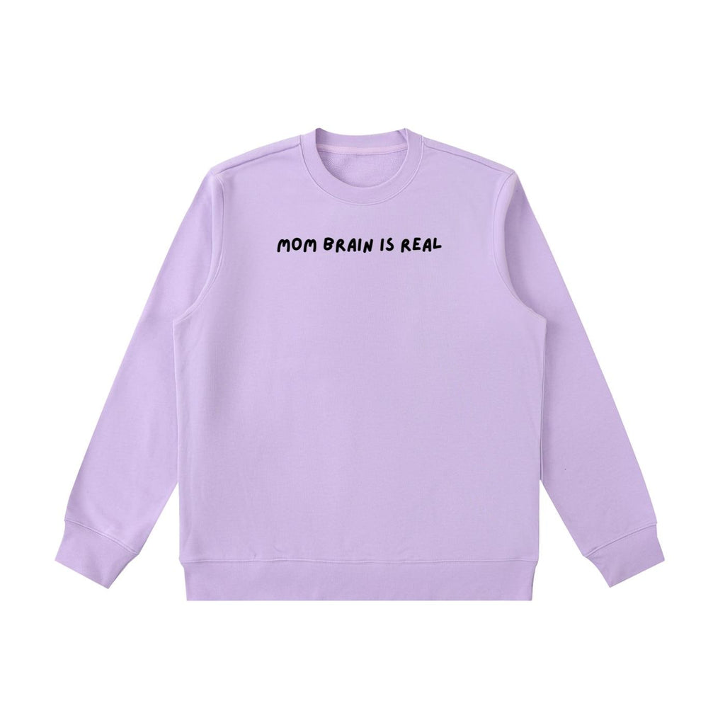 Mom Brain is Real | Essential Heavyweight Crewneck Sweatshirt | Cozy Cotton Pullover | Minimalist Streetwear | Funny Mom Life Sweatshirt