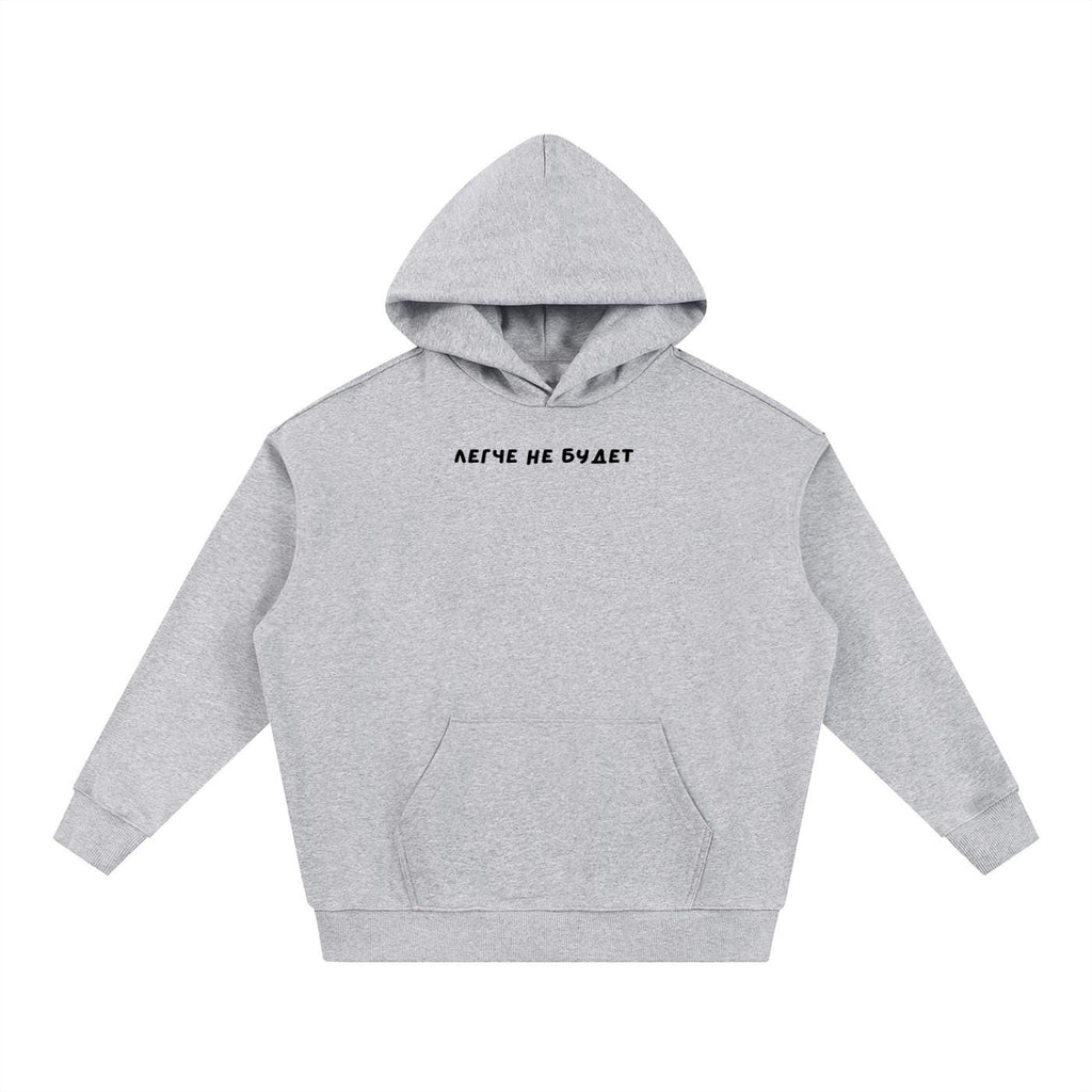 Легче Не Будет | Heavyweight Cotton Blend Pullover Sweatshirt | Cozy Streetwear | Minimalist Quote Hoodie for Women | Gift for Her