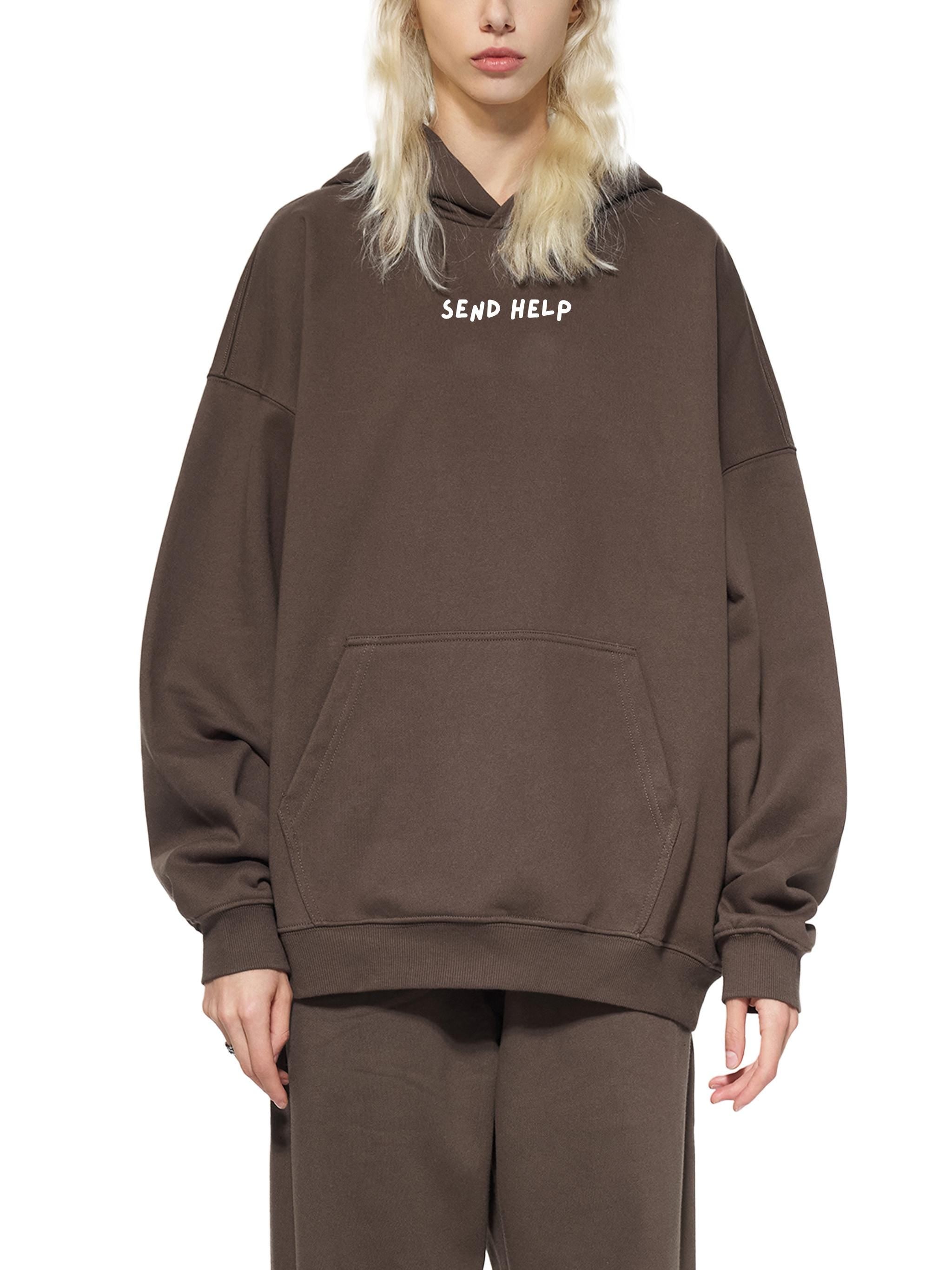 Send Help | Heavyweight Hoodie | Cotton Blend Pullover Hoodie | Trendy Streetwear Hoodie for Women | Funny Mother Hoodie | Gift for Her