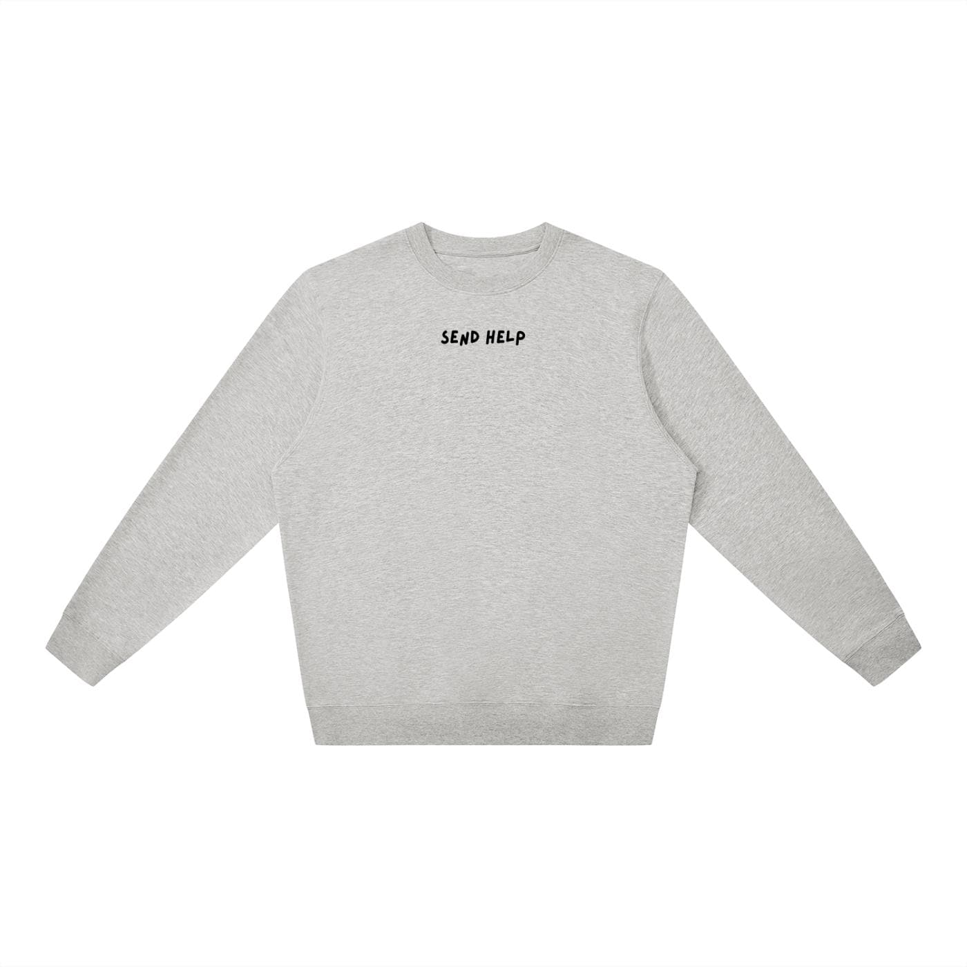 Send Help | Oversized Crewneck Sweatshirt | Loose Fit Pullover Sweater | Minimalist Streetwear | Funny Quote Cozy Women’s Sweatshirt