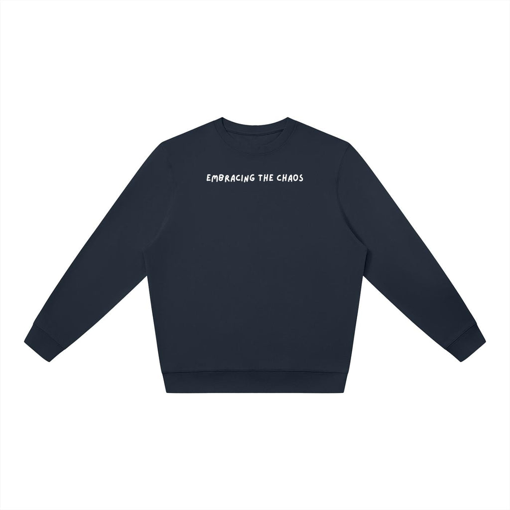 Embracing The Chaos | Oversized Crewneck Sweatshirt | Loose-Fit Pullover Sweater | Minimalist Streetwear | Cozy Casual Women’s Sweatshirt