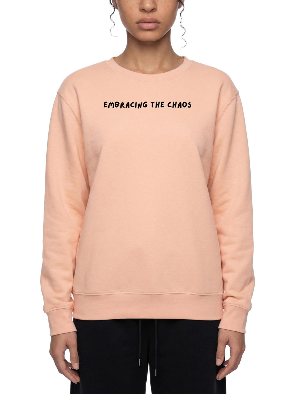 Embracing The Chaos | Oversized Sweatshirt | Women’s Loose Fit Crewneck Pullover | Minimalist Streetwear Sweater | Cozy Everyday Outfit