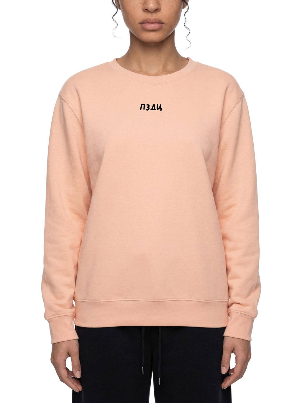 ПЗДЦ | Oversized Crewneck Sweatshirt | Loose Fit Pullover Sweater | Minimalist Streetwear | Cozy Women’s Casual Sweatshirt | Gift for Her