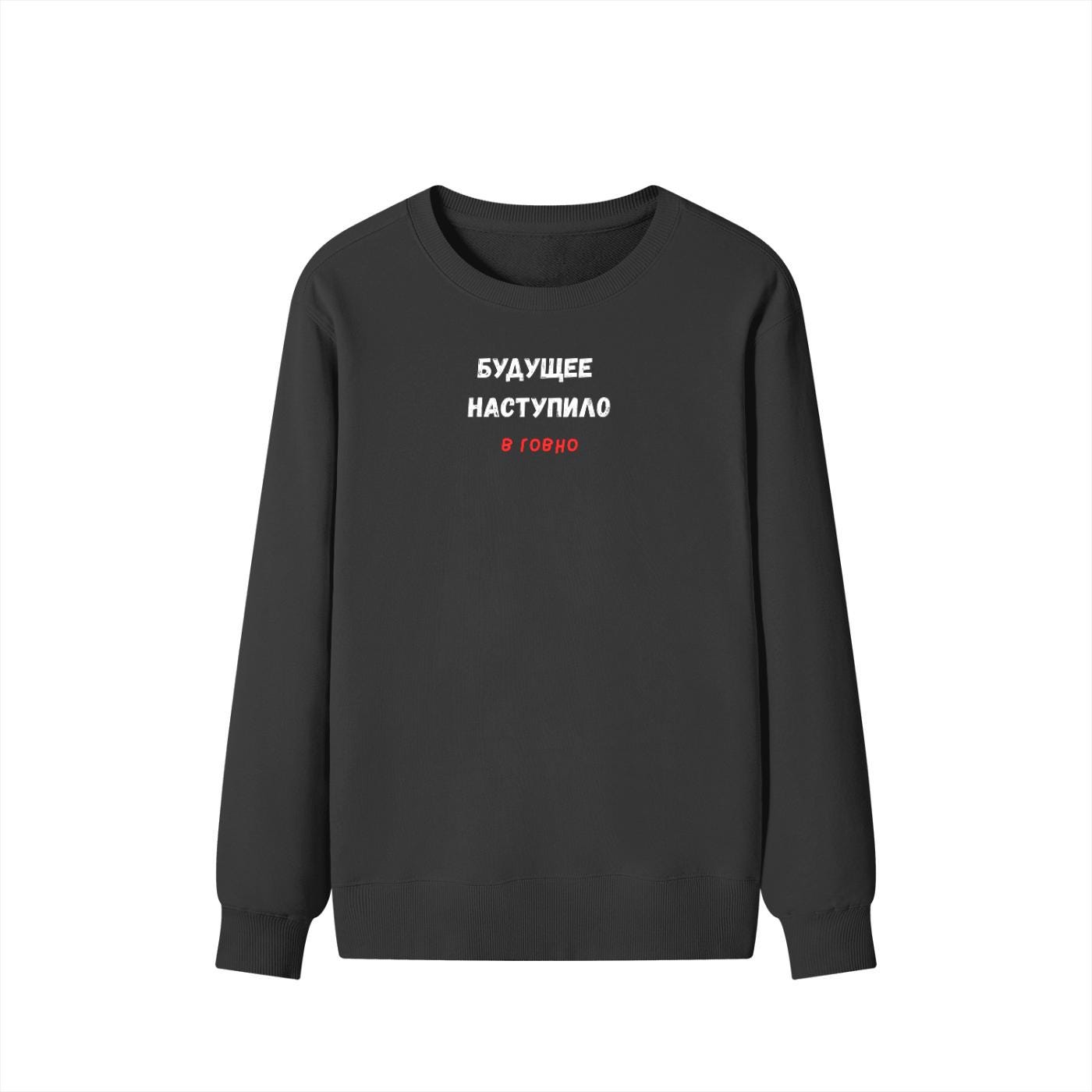 Будущее Наступило В Говно | Funny Quote Crewneck Pullover | Cozy Cotton Blend Sweater | Meme Humor Shirt | Casual Everyday Sweatshirt