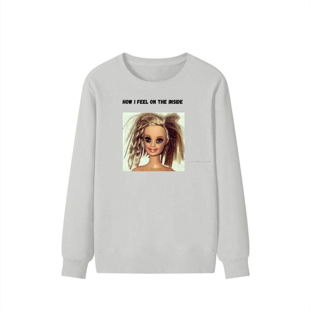 How I Feel On The Inside | Funny Quote Crewneck Pullover | Cozy Cotton Blend Sweater | Relatable Mood Shirt | Casual Streetwear
