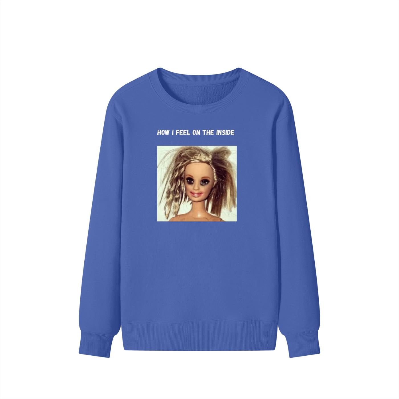 How I Feel On The Inside | Cozy Crewneck Pullover | Funny Emotional Quote Sweater | Minimalist Cotton Blend Top | Everyday Casual Wear