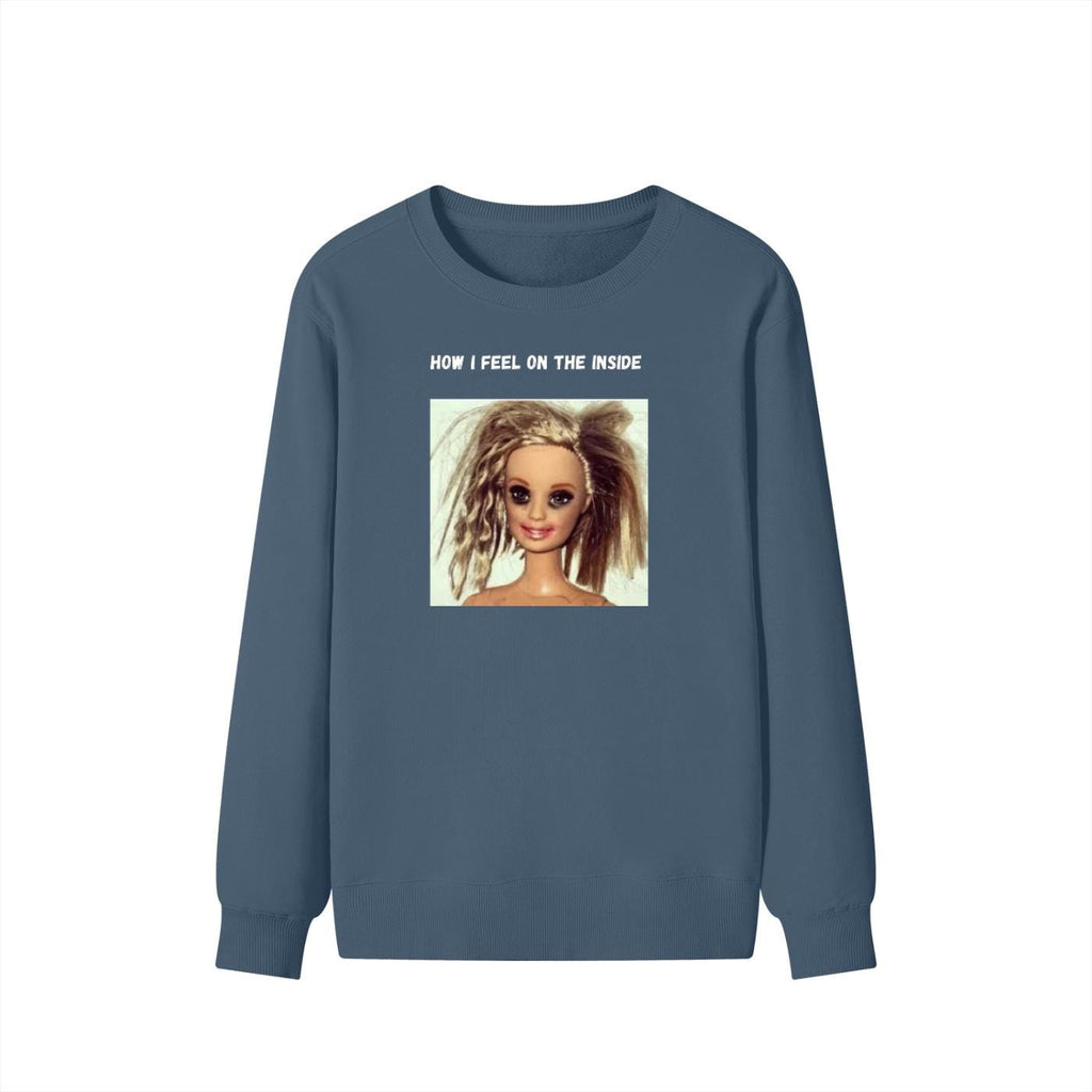 How I Feel On The Inside | Cozy Crewneck Pullover | Funny Emotional Quote Sweater | Minimalist Cotton Blend Top | Everyday Casual Wear