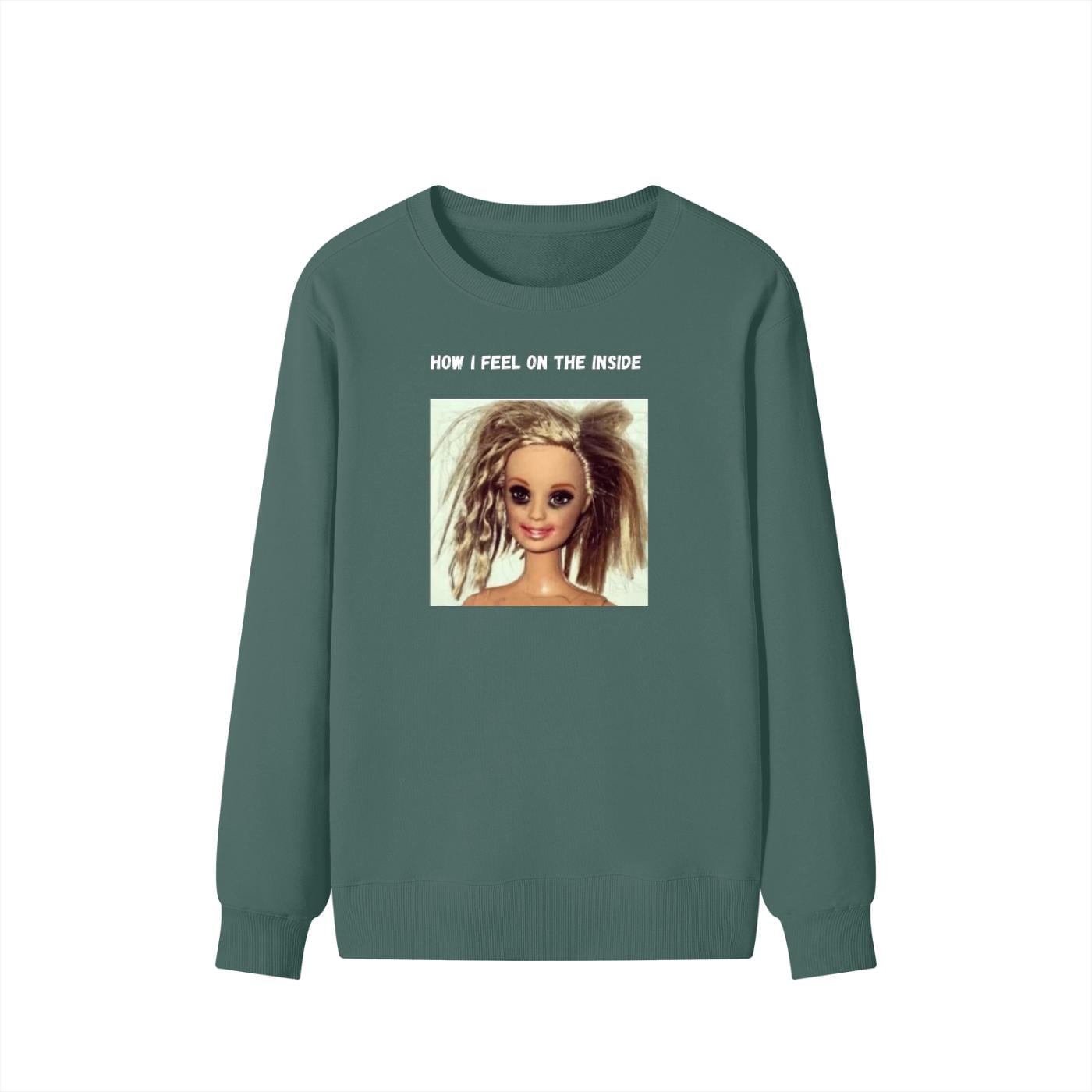 How I Feel On The Inside | Cozy Crewneck Pullover | Funny Emotional Quote Sweater | Minimalist Cotton Blend Top | Everyday Casual Wear