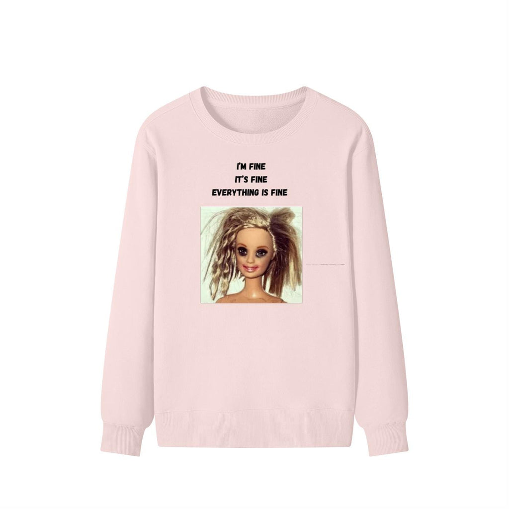 I’m Fine It’s Fine Everything Is Fine | Funny Quote Crewneck Pullover | Cozy Cotton Blend Sweater | Relatable Meme Sweatshirt | Casual Wear