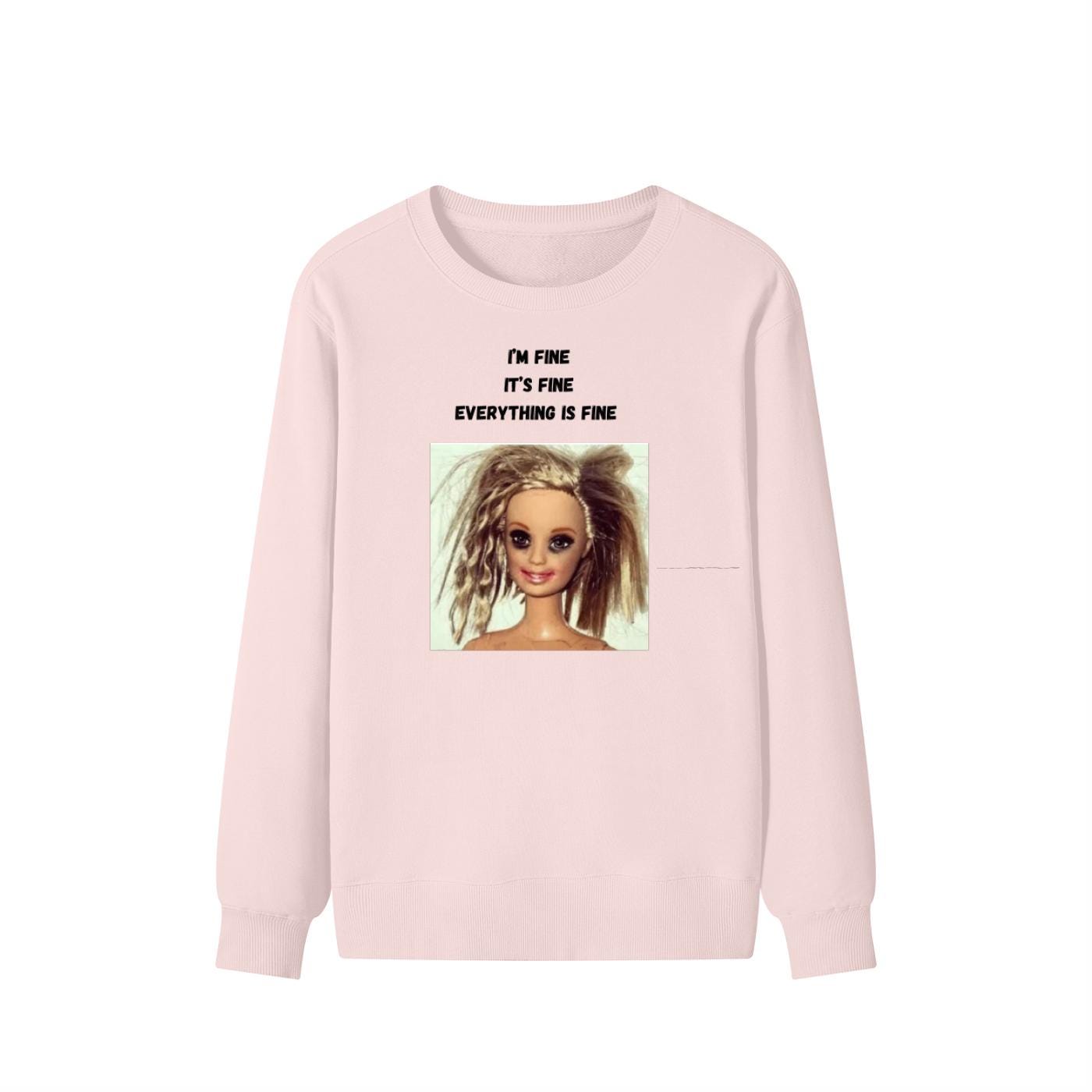 I’m Fine It’s Fine Everything Is Fine | Funny Quote Crewneck Pullover | Cozy Cotton Blend Sweater | Relatable Meme Sweatshirt | Casual Wear