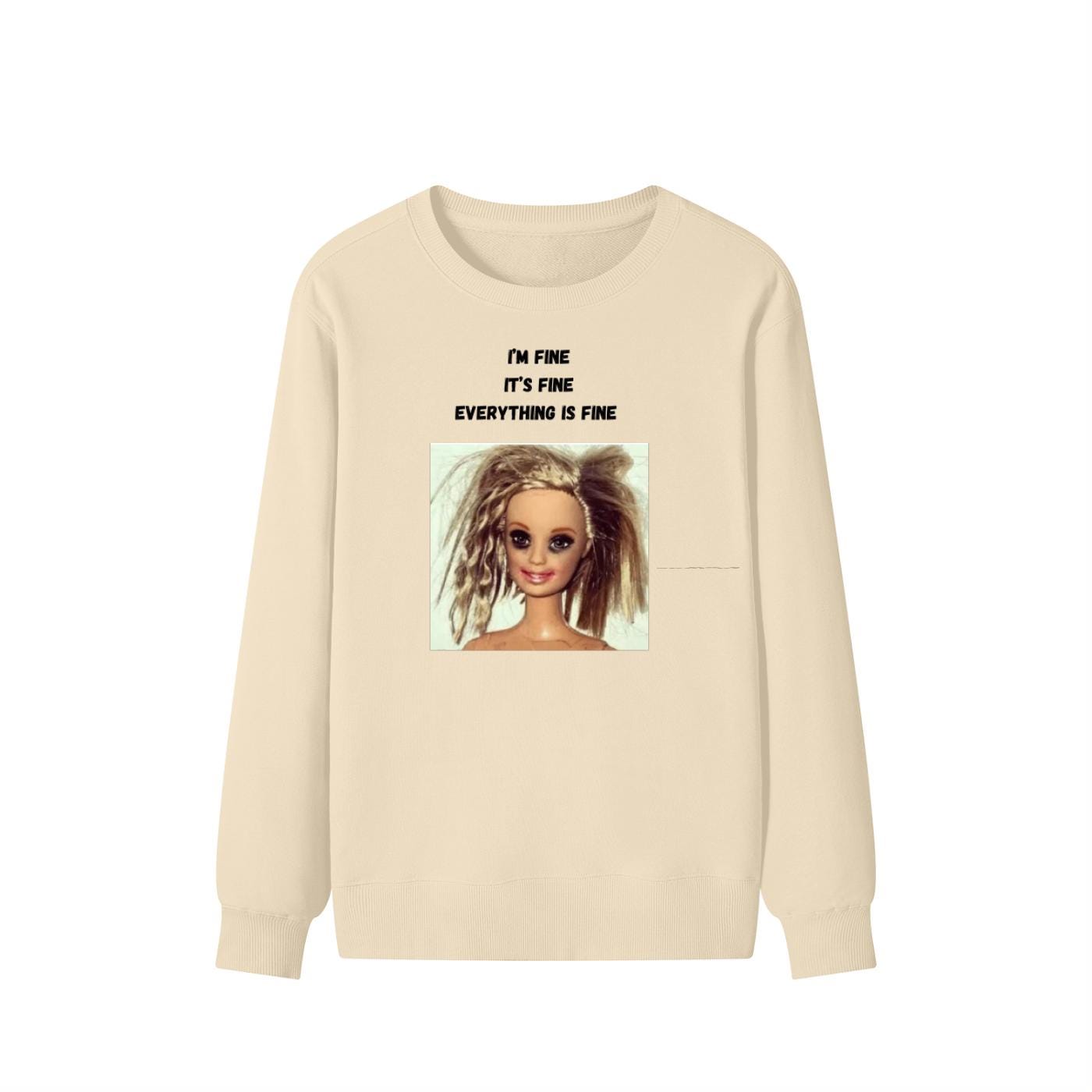 I’m Fine It’s Fine Everything Is Fine | Funny Quote Crewneck Pullover | Cozy Cotton Blend Sweater | Relatable Meme Sweatshirt | Casual Wear