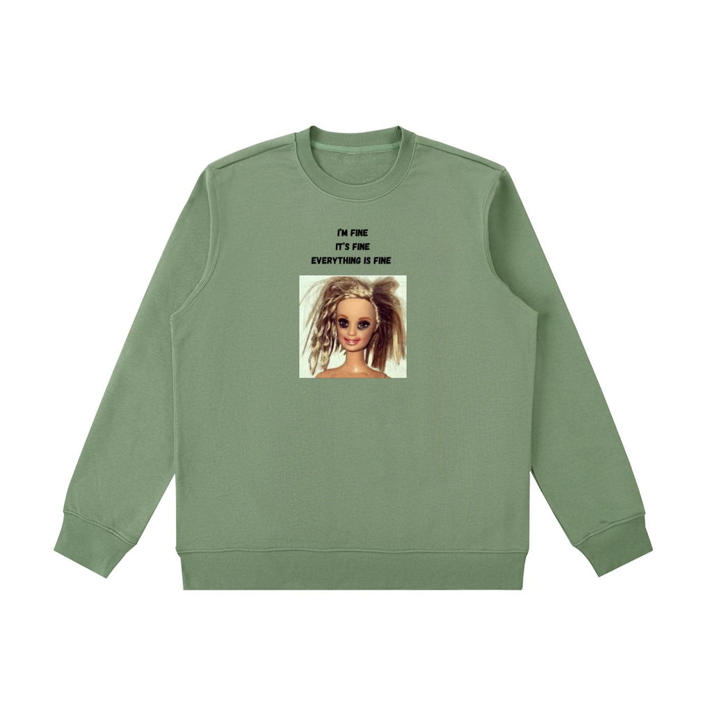 I’m Fine It’s Fine Everything Is Fine Sweatshirt | Funny Meme Crewneck Pullover | Oversized Cozy Cotton Sweatshirt | Chaos Humor Streetwear