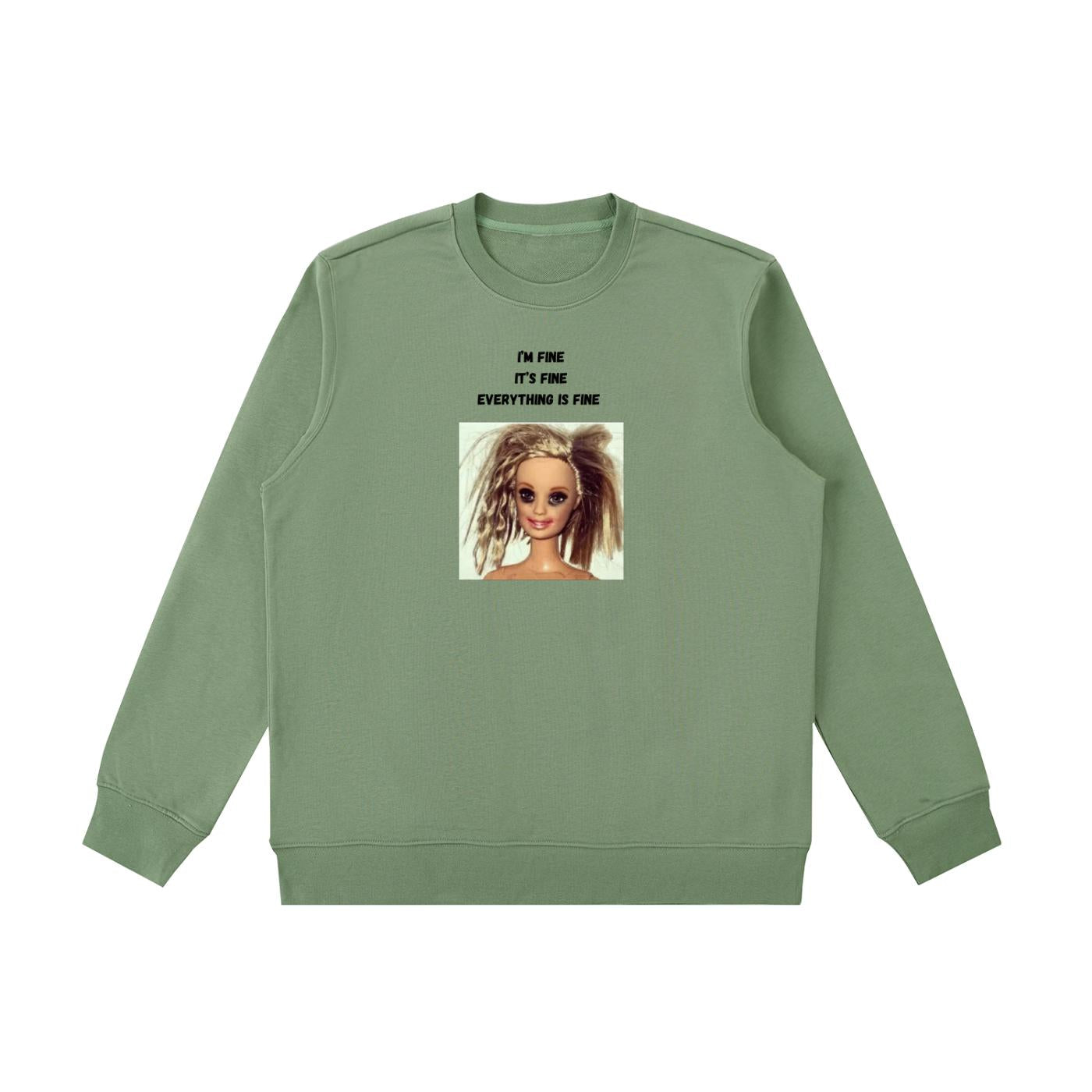 I’m Fine It’s Fine Everything Is Fine Sweatshirt | Funny Meme Crewneck Pullover | Oversized Cozy Cotton Sweatshirt | Chaos Humor Streetwear