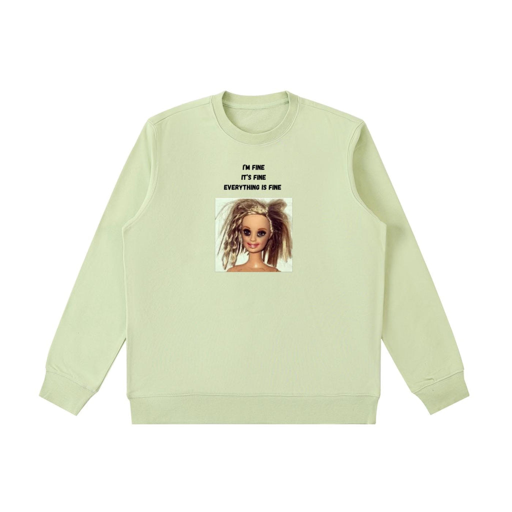 I’m Fine It’s Fine Everything Is Fine Sweatshirt | Funny Meme Crewneck Pullover | Oversized Cozy Cotton Sweatshirt | Chaos Humor Streetwear