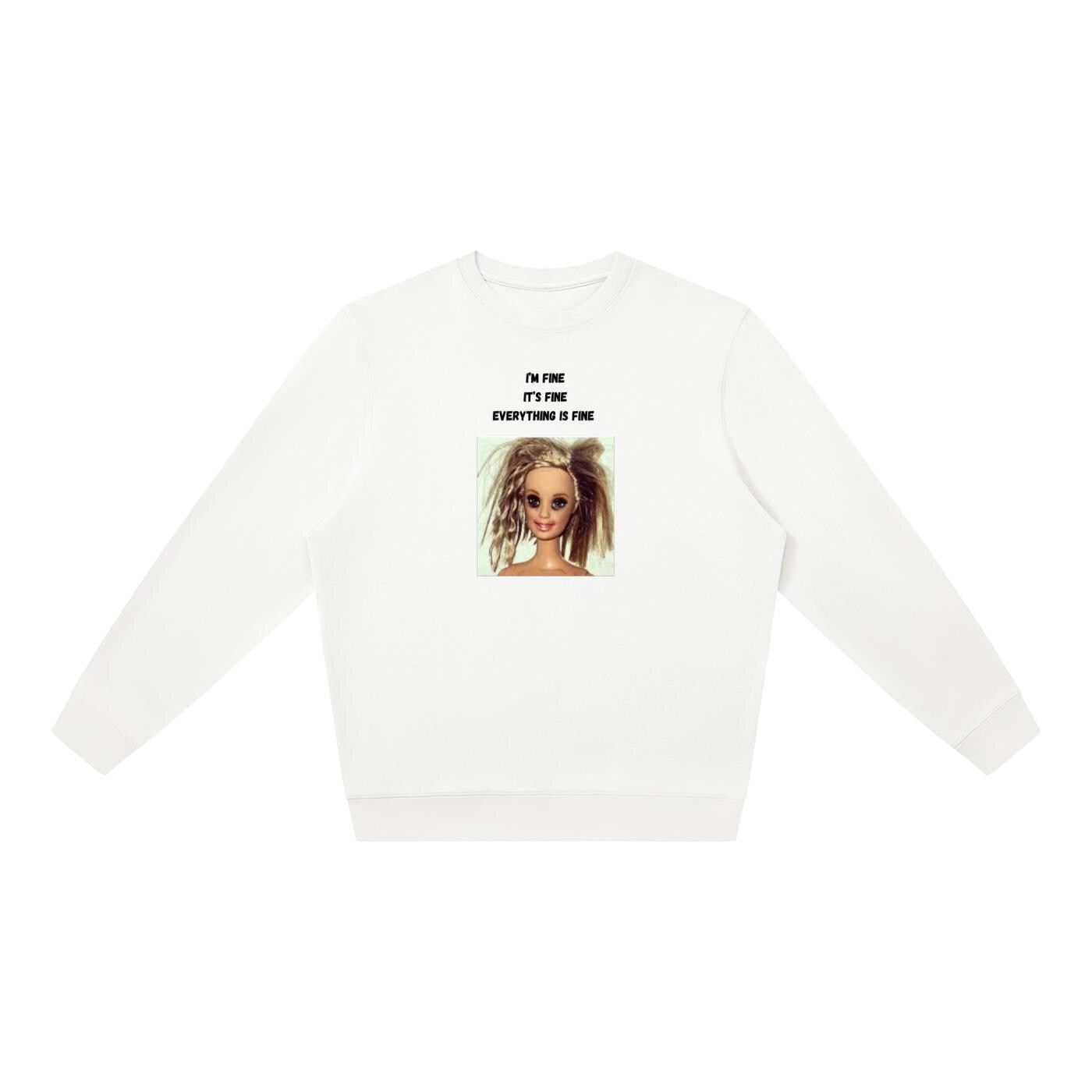 I’m Fine It’s Fine Everything Is Fine | Oversized Crewneck Sweatshirt Loose Fit | Minimalist Sarcastic Quote Pullover | Cozy Casual Wear