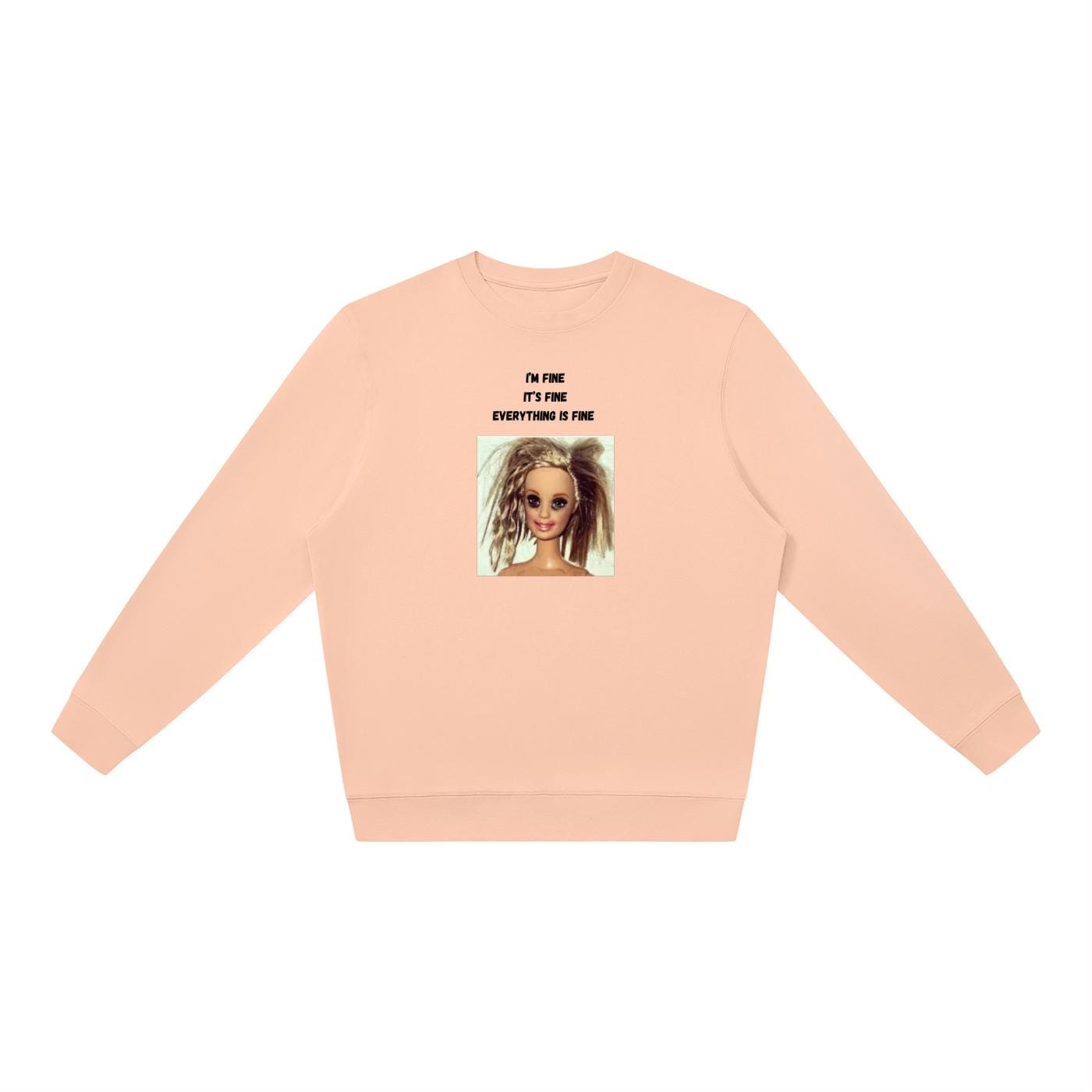 I’m Fine It’s Fine Everything Is Fine | Oversized Crewneck Sweatshirt Loose Fit | Minimalist Sarcastic Quote Pullover | Cozy Casual Wear