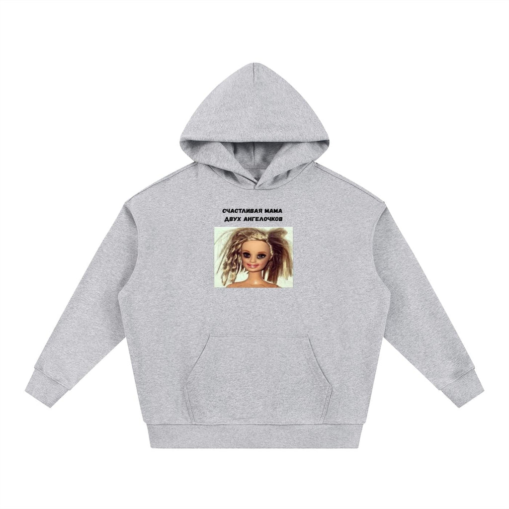 Счастливая Мама Двух Ангелочков | Cotton Blend Pullover Hoodie | Funny Mom Life Hoodie | Cozy Casual Streetwear | Gift for Moms