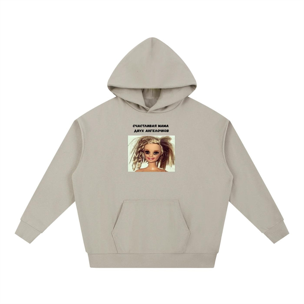 Счастливая Мама Двух Ангелочков | Cotton Blend Pullover Hoodie | Funny Mom Life Hoodie | Cozy Casual Streetwear | Gift for Moms