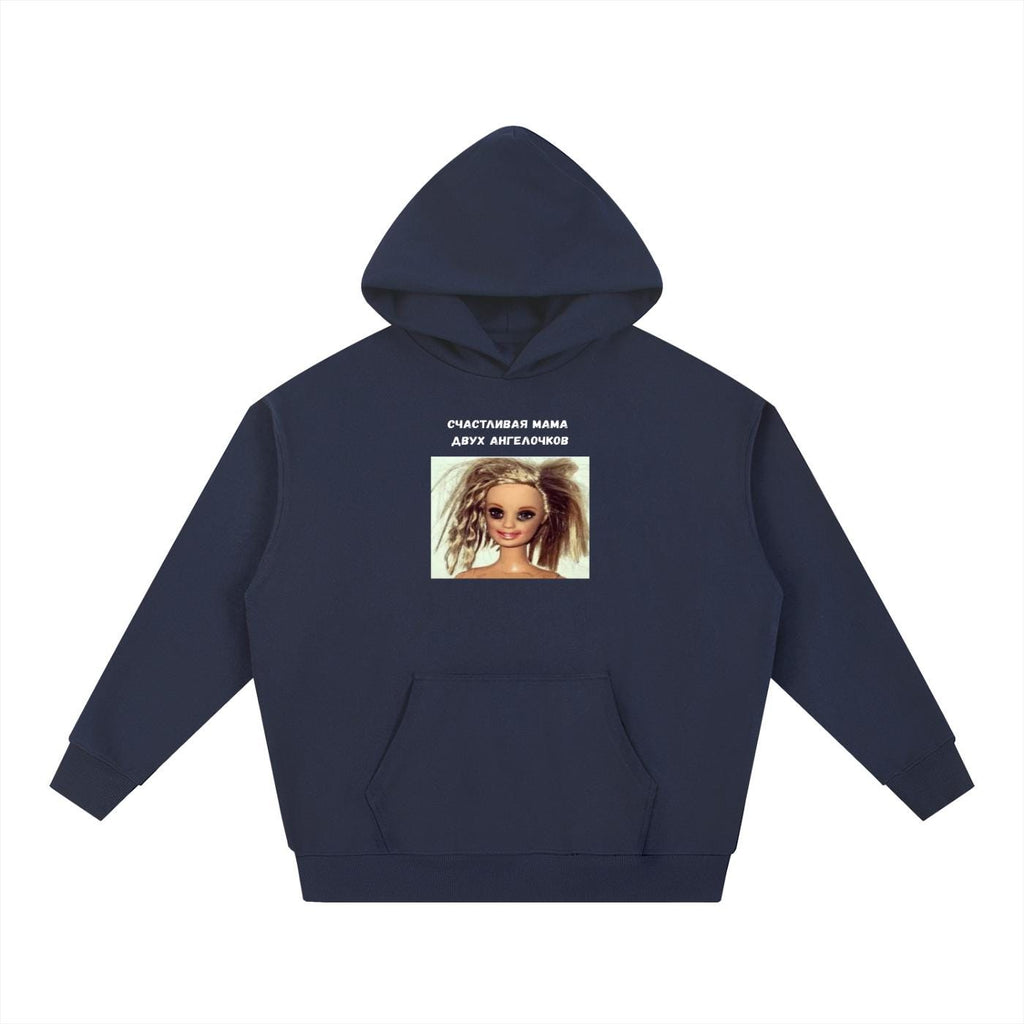 Счастливая Мама Двух Ангелочков | Heavyweight Hoodie | Cotton Blend Pullover Hoodie | Funny Mom Hoodie | Casual Streetwear for Women