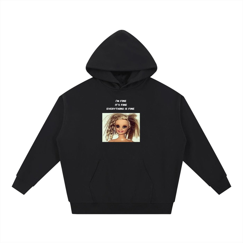 I’m Fine It’s Fine Everything Is Fine | Heavyweight Cotton Blend Hoodie | Minimalist Pullover | Funny Mom Life Hoodie | Casual Streetwear