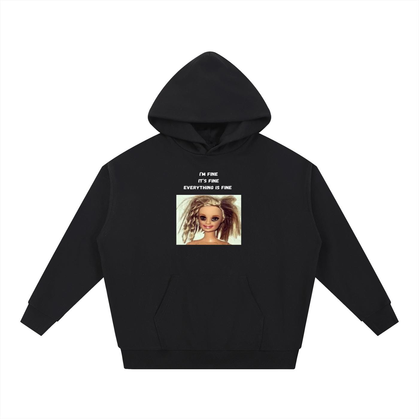 I’m Fine It’s Fine Everything Is Fine | Heavyweight Cotton Blend Hoodie | Minimalist Pullover | Funny Mom Life Hoodie | Casual Streetwear