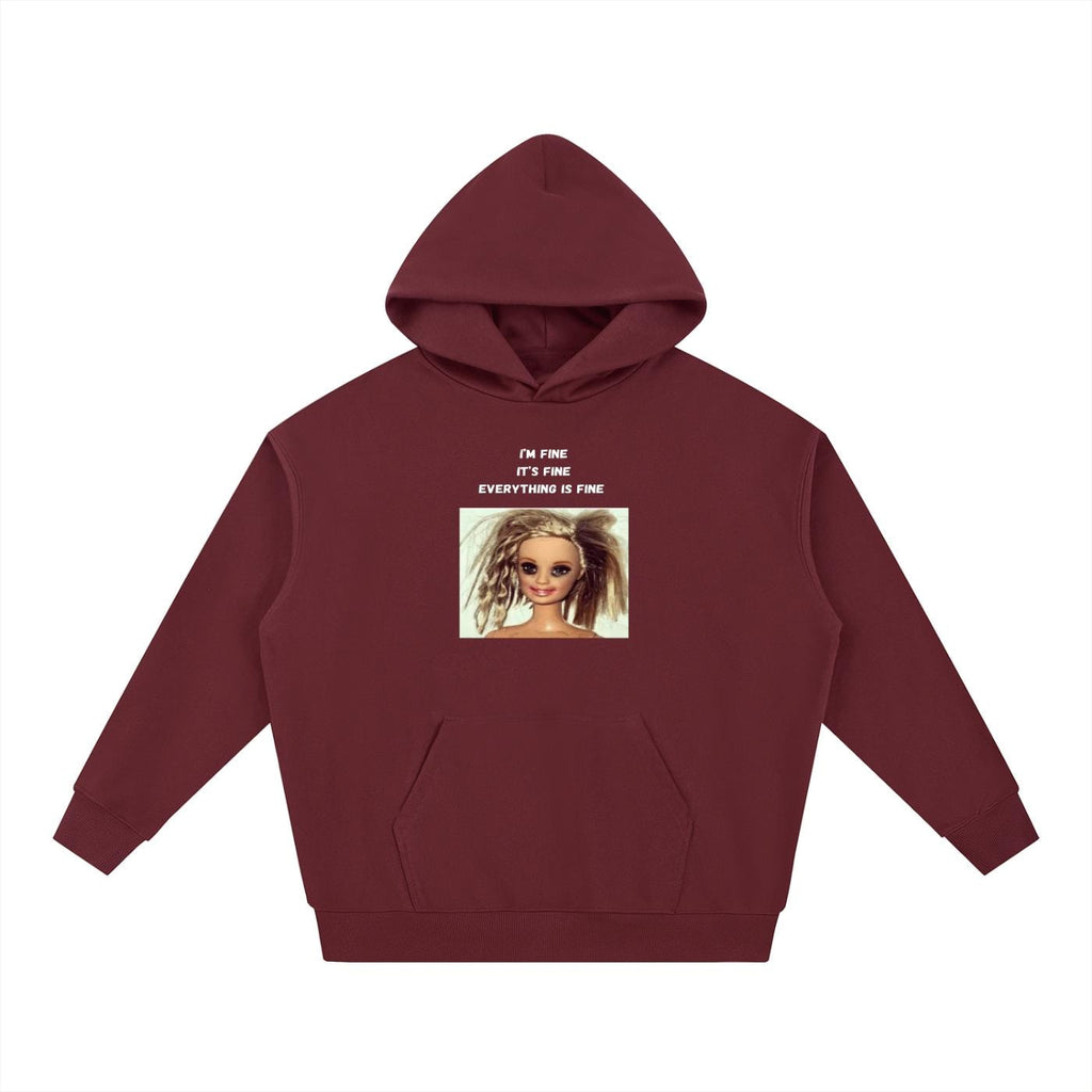 I’m Fine It’s Fine Everything Is Fine | Heavyweight Cotton Blend Hoodie | Minimalist Pullover | Funny Mom Life Hoodie | Casual Streetwear