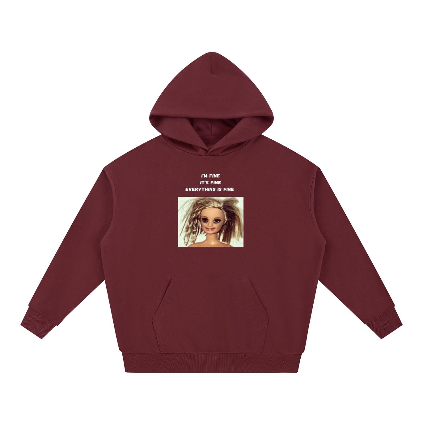 I’m Fine It’s Fine Everything Is Fine | Heavyweight Cotton Blend Hoodie | Minimalist Pullover | Funny Mom Life Hoodie | Casual Streetwear