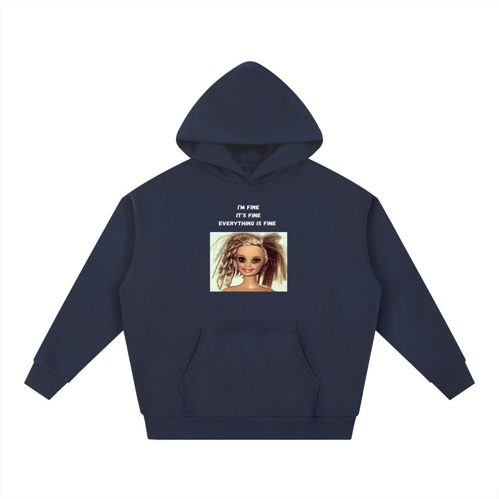 I’m Fine It’s Fine Everything Is Fine | Heavyweight Cotton Blend Hoodie | Minimalist Pullover | Funny Mom Life Hoodie | Casual Streetwear