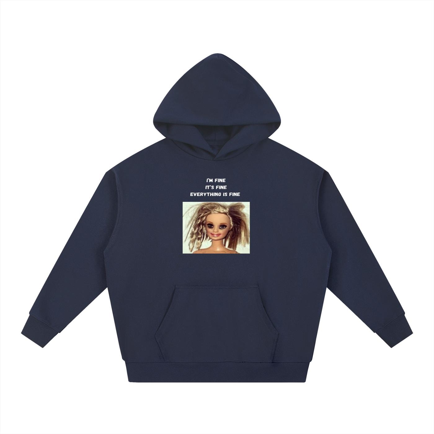 I’m Fine It’s Fine Everything Is Fine | Heavyweight Cotton Blend Hoodie | Minimalist Pullover | Funny Mom Life Hoodie | Casual Streetwear