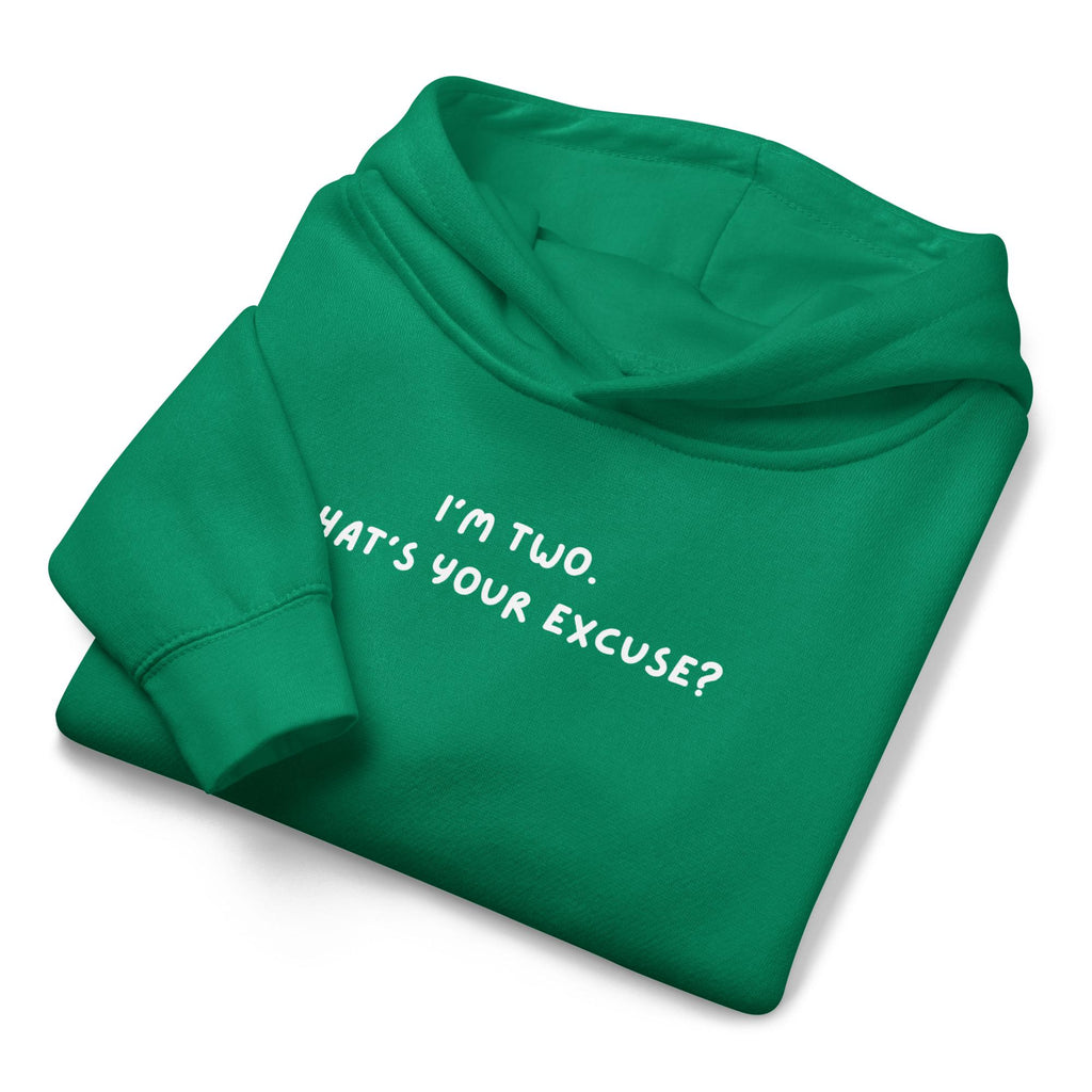 I’m Two. What’s Your Excuse? | Funny Fleece Sweatshirt Kids Pullover | Soft Cozy Warm Hoodie for Boys & Girls | Funny Everyday Kids Outfit