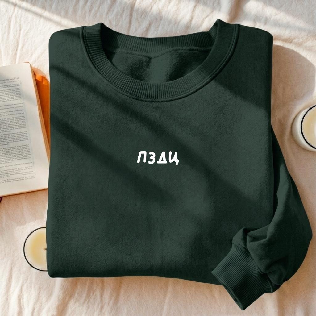 ПЗДЦ | Essential Heavyweight Crewneck Pullover | Cozy Cotton Streetwear Sweater | Unisex Oversized Sweatshirt