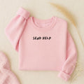 Send Help | Oversized Crewneck Sweatshirt | Loose Fit Pullover Sweater | Minimalist Streetwear | Funny Quote Cozy Women’s Sweatshirt